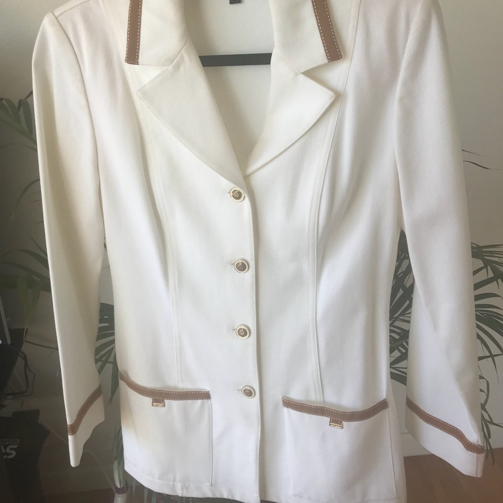 St. John By Marie Gray, white blazer jacket